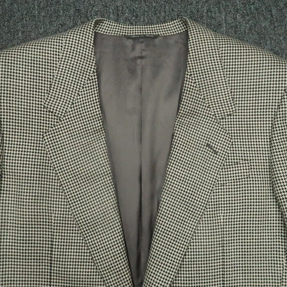 Canali Blazer Mens 40 Beige Proposta Houndstooth‎ Wool Silk Sport Coat Italy